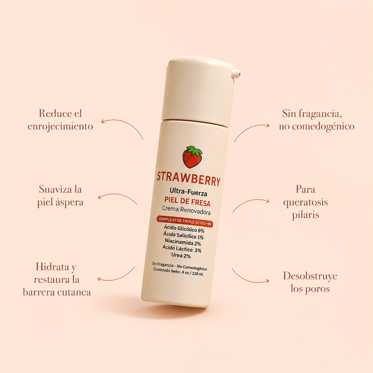 Crema Renovadora Corporal | Para piel de gallina y puntos rojos | Strawberry™